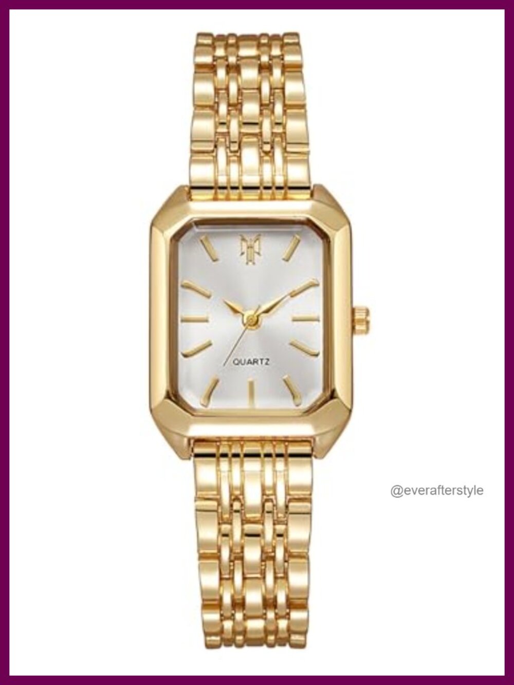 BESTKANG Women's Square Quartz Wrist Watch Steel Strap